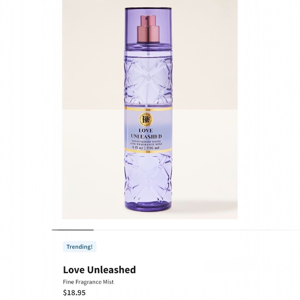 Love Unleashed Fragrance Mist from Bath & Body Works, Brand New! Full Size!